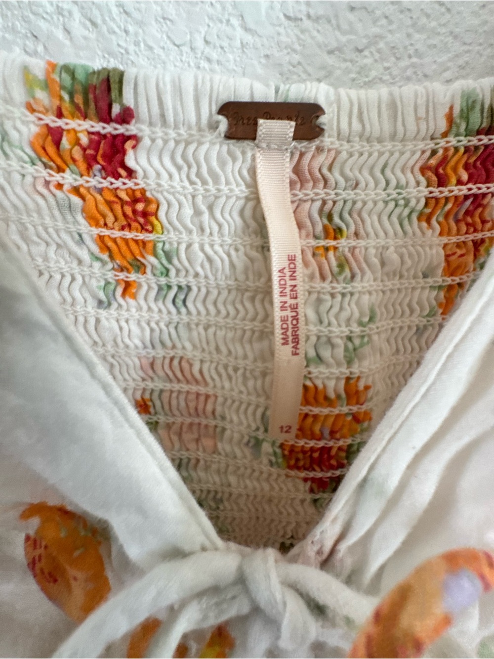 Free People Ivory Maxi Dress with Orange Floral Print - Picture 6 of 9
